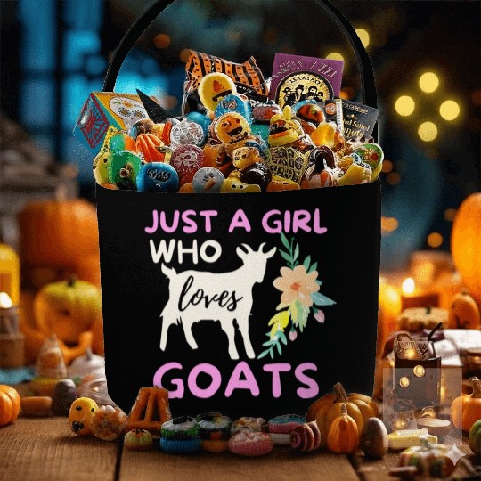 Just A Girl Who Loves Goats - Funny Goat Lover & F Fabric Baskets