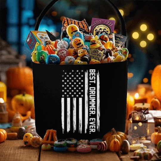 Best Drummer Ever Drummer US Flag Drum Player Fabric Baskets