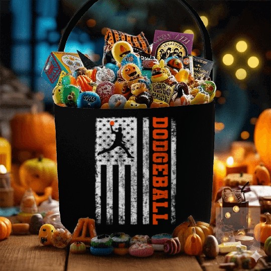 American Flag Dodgeball Player Coach Team Sports Fabric Baskets