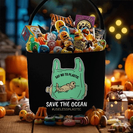 Save The Ocean Seal Save The Earth Environment Fabric Baskets
