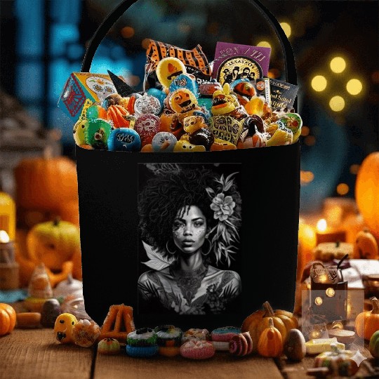 Black-and-White Afrocentric Art Fabric Baskets