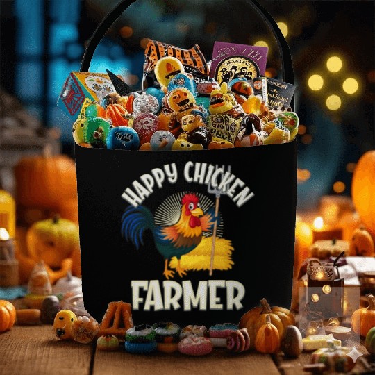 Happy Chicken Farmer Fabric Baskets