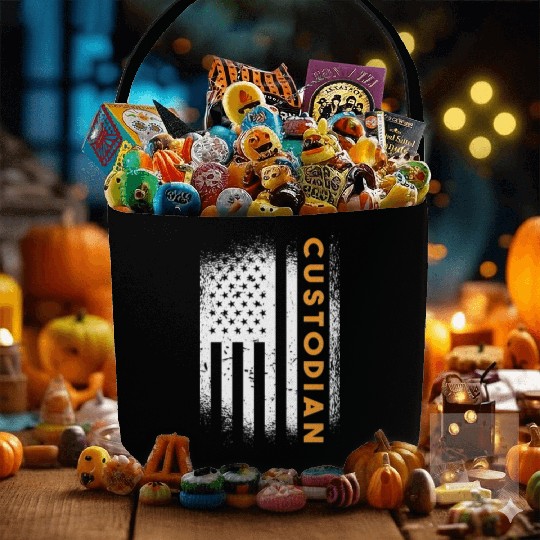 Cleaner Janitor American Flag School Custodian Fabric Baskets