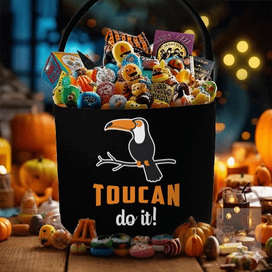 Toucan Do It Bird Watcher Watching Retro Toucans Fabric Baskets