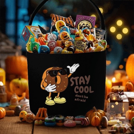 Brown sweet donut , Motivational words ,cartoon Fabric Baskets