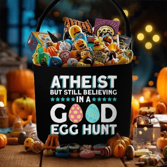 Atheist But Still Believing In A Good Egg Hunt - Fabric Baskets