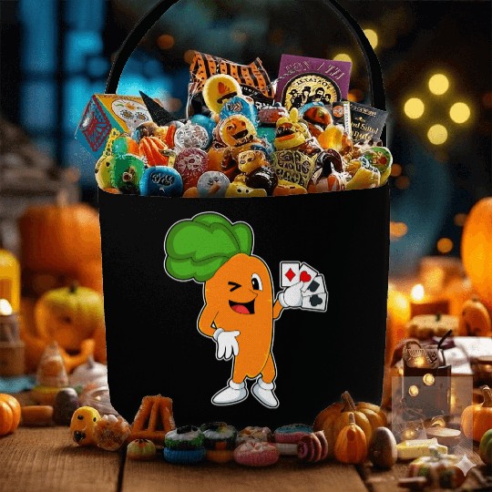 Carrot At Poker With Poker Cards Fabric Baskets