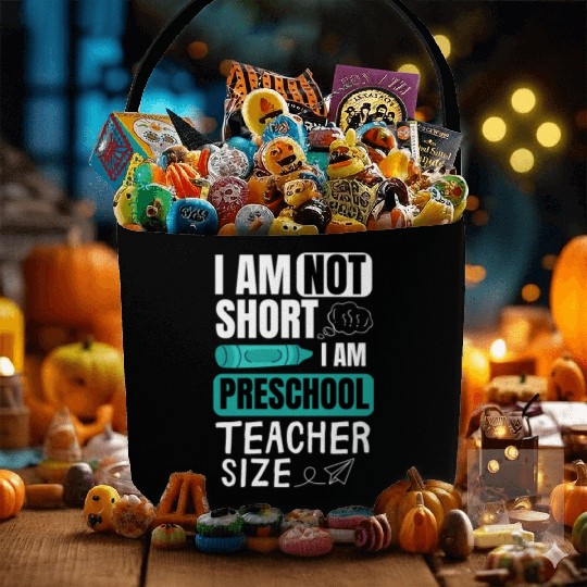 i am not short i am preschool teacher size Pre-K Fabric Baskets