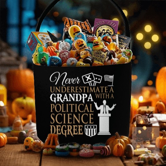 Power Grandpa With Political Science Degree Fabric Baskets