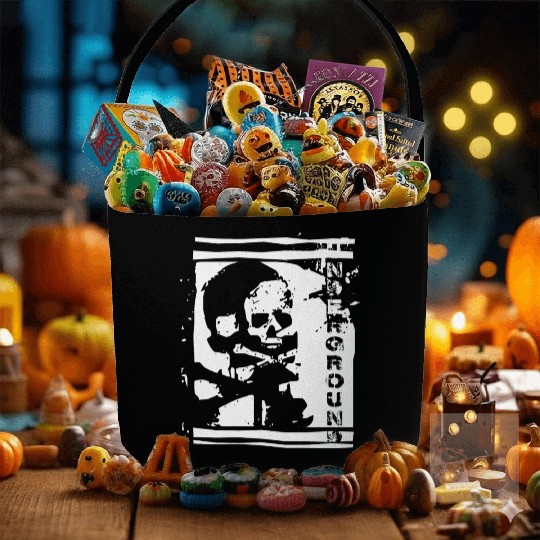 UNDERGROUND skull PUNK design Fabric Baskets