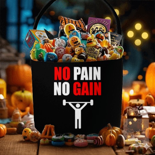 No pain no gain gym quote Fabric Baskets