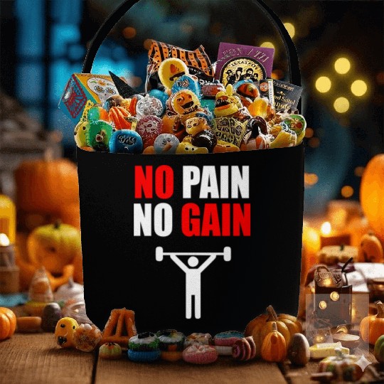No pain no gain gym quote Fabric Baskets