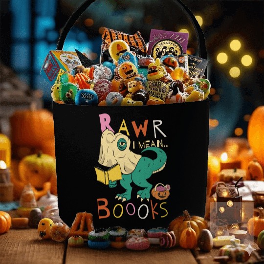 Reading Teacher Halloween T Rex Ghost Book Fabric Baskets