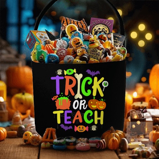 Halloween Teacher Trick Or Treat Fabric Baskets