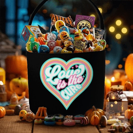 LOVE IS THE CURE (blue) Fabric Baskets