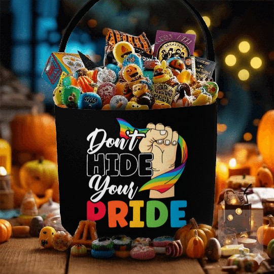 Don't Hide Your Pride Rainbow Month LGBTQ Gay Fabric Baskets