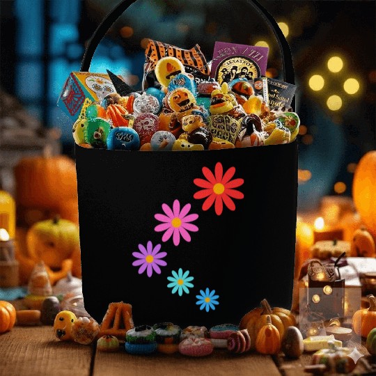 falling multi colored flowers Fabric Baskets