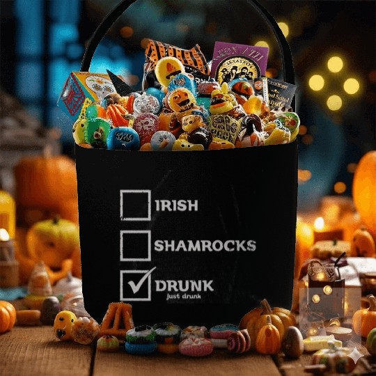 IRISH SHAMROCKS DRUNK Fabric Baskets