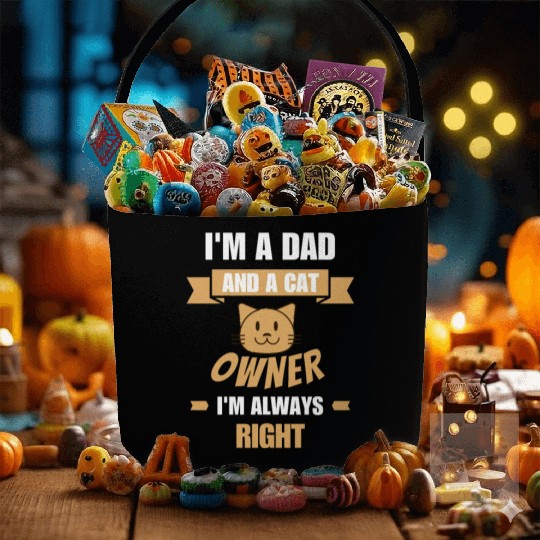 Dad and cat owner Fabric Baskets