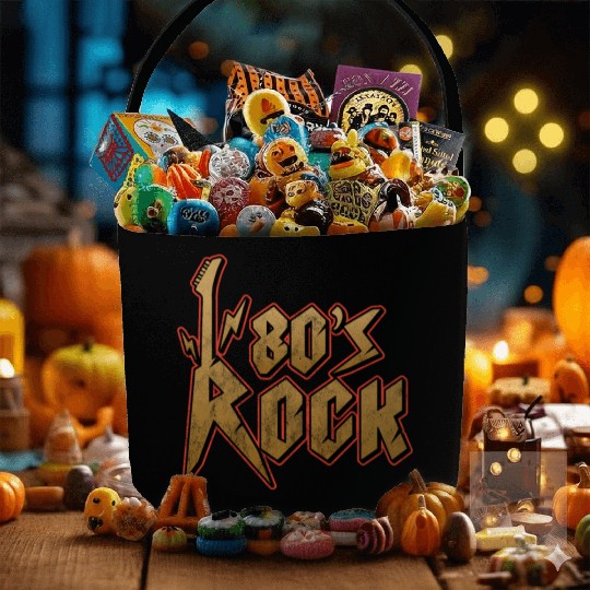 80s Rock Music Genre Eighties Vibe Retro Musician Fabric Baskets