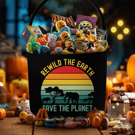 Earth Day Rewild The Earth Save The Planet Nature Fabric Baskets