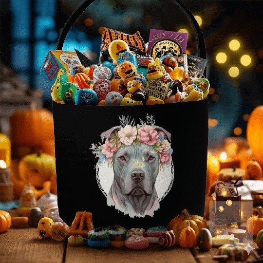 Cute Cane Corso Flower Crown Pet Dog Puppy Fabric Baskets