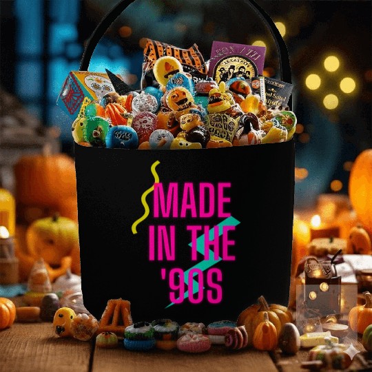 Made in the 90s retro neon pop art Fabric Baskets