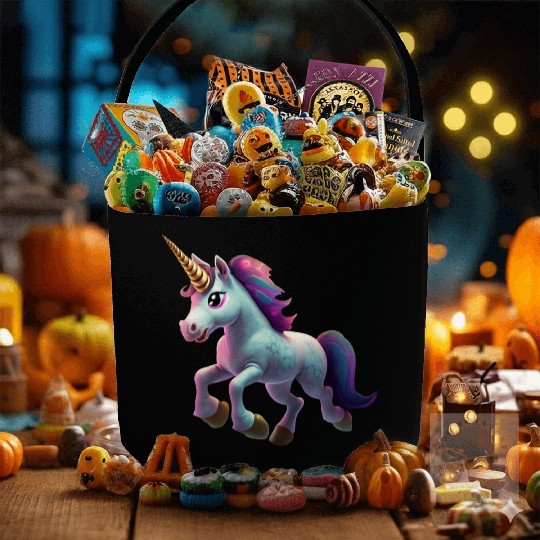 magic unicorn cartoon horse pony Fabric Baskets
