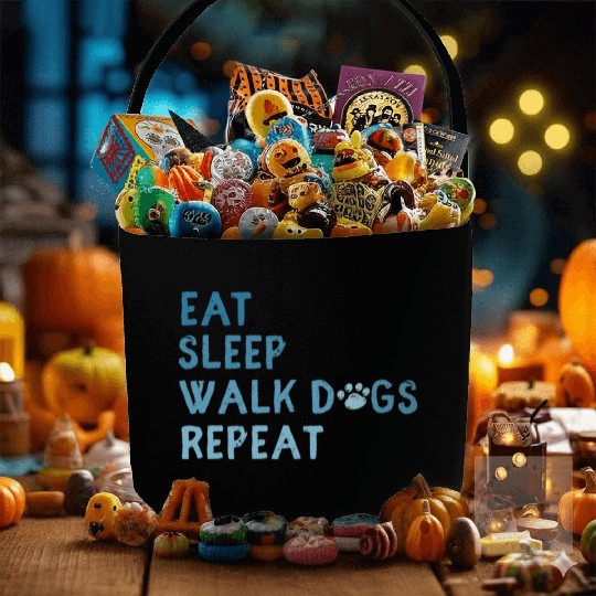 Eat Sleep Walk Dog Repeat Walking Fabric Baskets dog owne