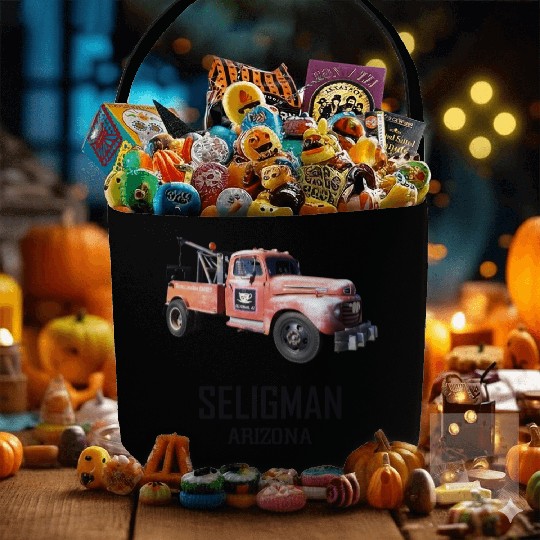 Old car city of Seligman in Arizonna, US Route 66 Fabric Baskets