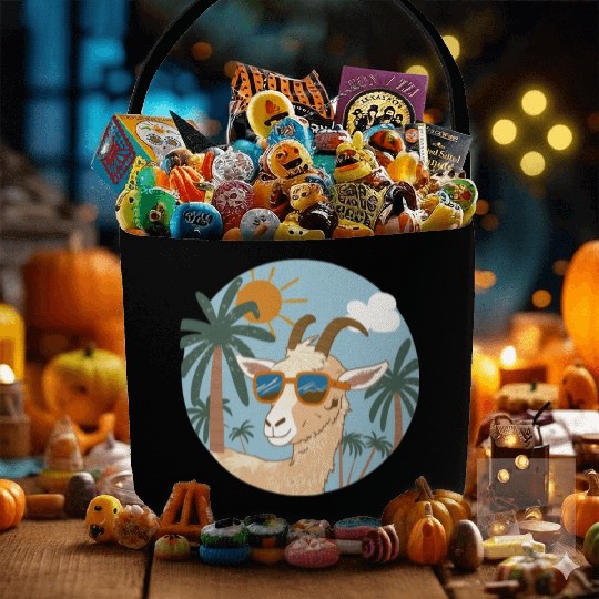 Funny Goat Wear sunglasses summer sunshine And Fabric Baskets