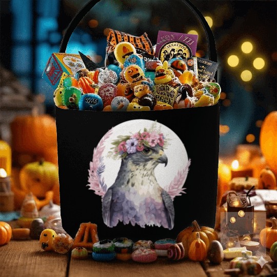 Falcon Birds Of Prey Flower Crown Floral Bird Watc Fabric Baskets