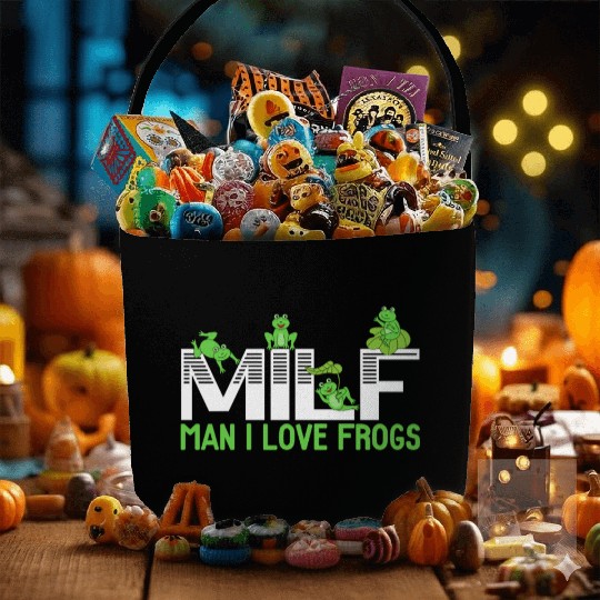 Man I Love Frogs Tadpole Amphibian Herpetologist Fabric Baskets