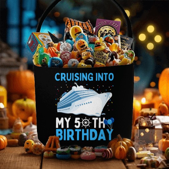 cruising into my 50th birthday 50 Year Old Cruise Fabric Baskets