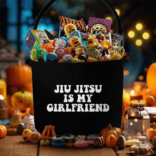 Jiu Jitsu Is My Girlfriend, Funny Fight Design Fabric Baskets