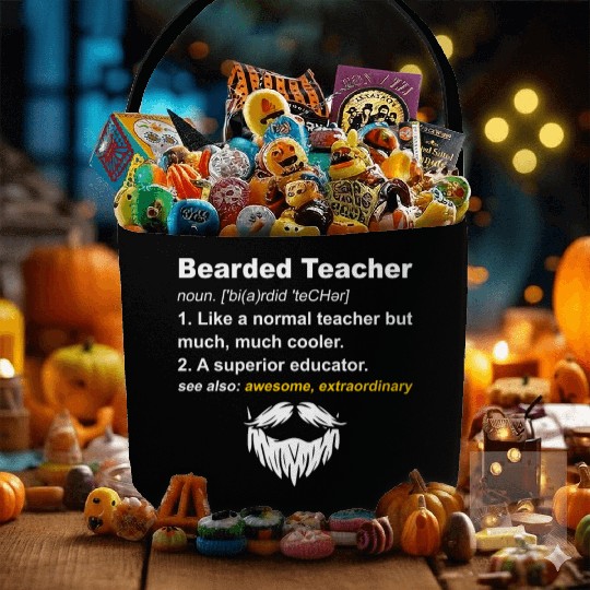 Bearded Teacher Definition Fabric Baskets