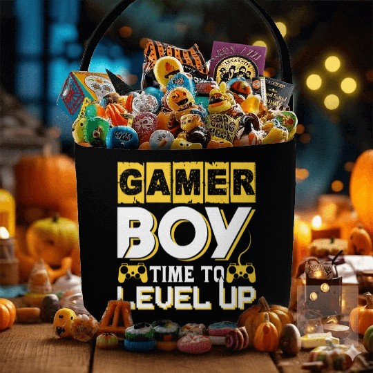 Gamer boy time to level up Fabric Baskets