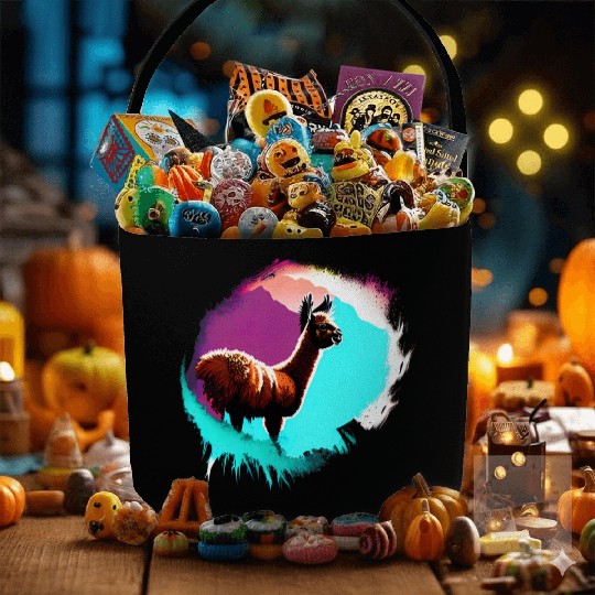 Cute Vintage Ink Splash Llama Retro Llama Fabric Baskets