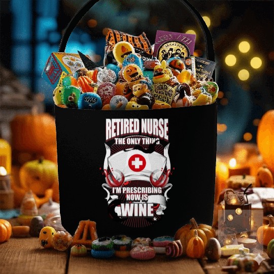 Funny Retired Nurse Wine Lover Nurse Fabric Baskets