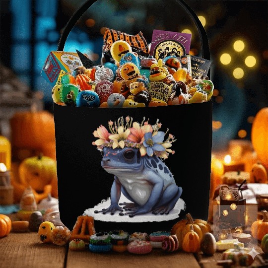 Cute Poison Dart Frog Flower Crown Amphibian Lover Fabric Baskets