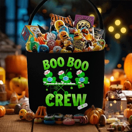 Boo Boo Crew Nurse St Patricks Day Shamrock Fabric Baskets