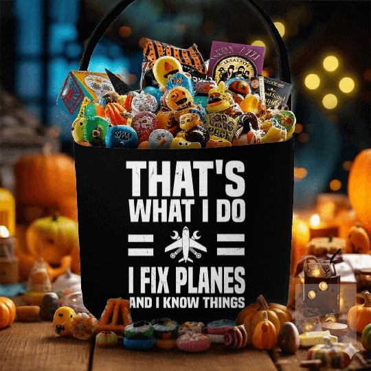 Funny Aircraft Mechanic Quote Fabric Baskets