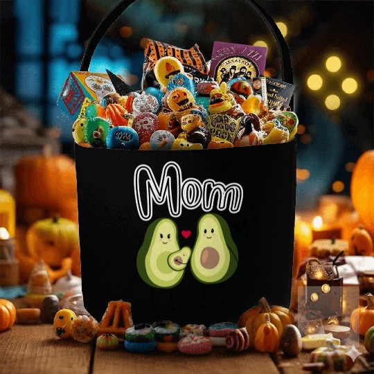 Cute Avocado Family Mom Design Fabric Baskets