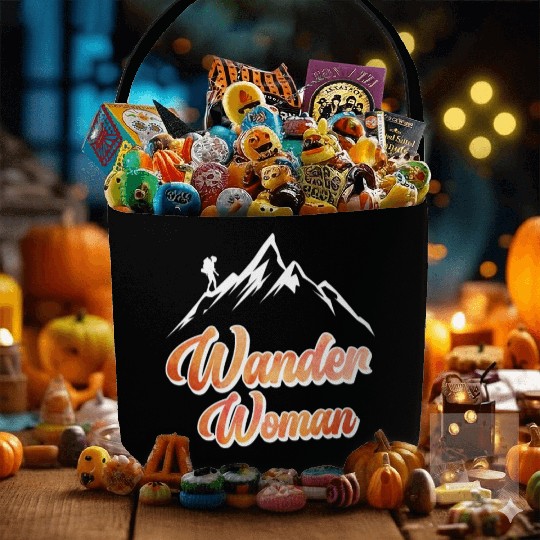 Wanderwoman Hiker Mountaineer Wanderlust Fabric Baskets