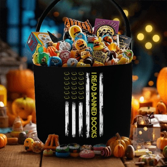 I Read Banned Books Retro USA Flag Reading Fabric Baskets