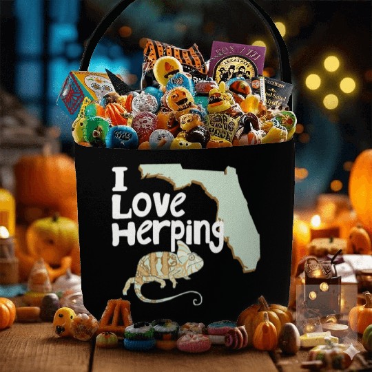 Florida Chameleon I Love Herping Fabric Baskets