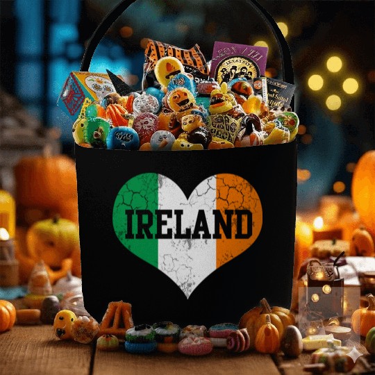 Ireland Flag Heart Irish St Patrick s Day Fabric Baskets