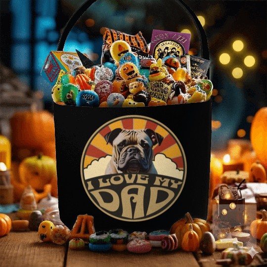 I Love My Dad - Bulldog Fabric Baskets
