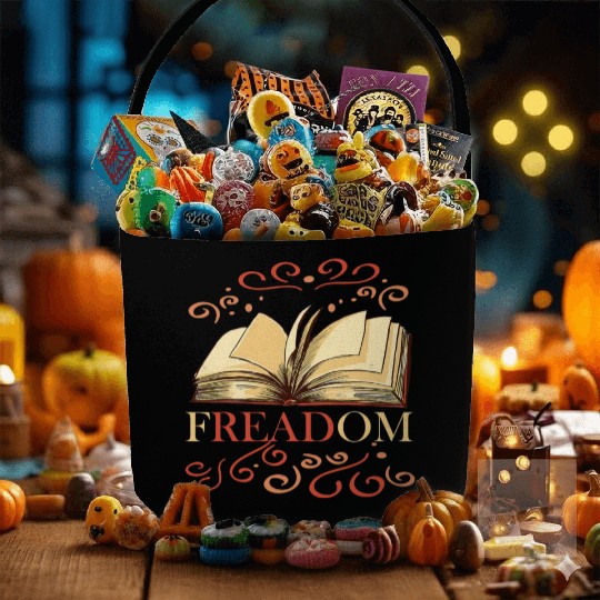 Freadom book lover book worm reading librarian Fabric Baskets