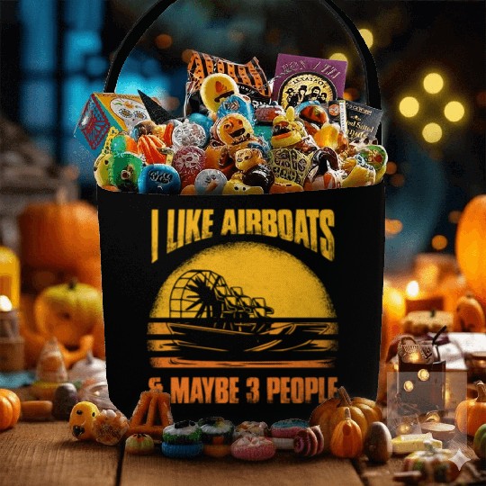 I Like Airboats & Maybe 3 People Propeller Swamp H Fabric Baskets